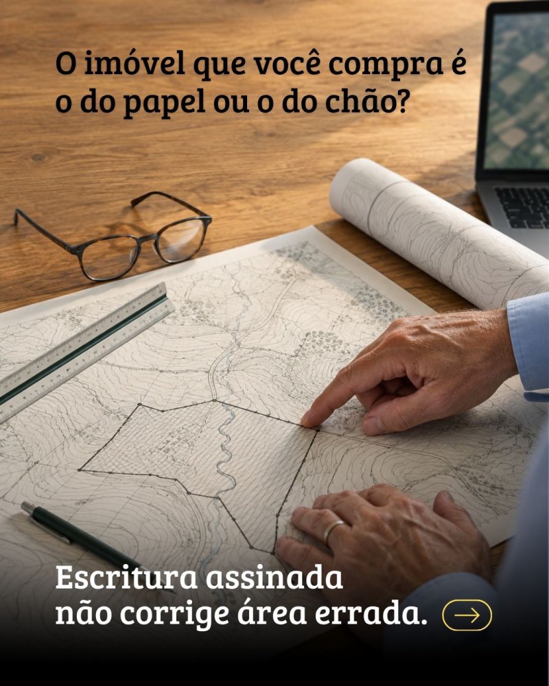 O imóvel que você compra é o do papel ou o do chão?  Tem um passo que quase todo mundo pula na compra de um imóvel: conferir se o que está no documento é o que existe de verdade no terreno.
Área divergente, construção não averbada, matrícula desatualizada, reserva legal não delimitada. Nada disso aparece na foto bonita do anúncio  e tudo isso aparece depois, no cartório, no banco ou no inventário.

Regularização não é gastar dinheiro. É deixar de descobrir o problema na pior hora.

Analisamos a documentação, medimos a área e conduzimos a regularização do começo ao fim  Conteúdo  Campo Moderno, Topografia ,Agrimensura ,CampoModerno ,Precisão ,ImóveisRurais, levantamento topográfico, topografia planimétrica, topografia planialtimétrica, georreferenciamento INCRA, regularização de imóveis, licenciamento ambiental, loteamento urbano, loteamento rural, imagem de satélite, projeto de irrigação, projeto de drenagem, venda de fazenda, agrimensura, levantamento cadastral, SIGEF, CAR, ITR, CCIR, desmembramento de terreno, remembramento, usucapião extrajudicial, demarcação de divisa, retificação de área, consultoria fundiária, due diligence rural, monitoramento de APP, topografia com drone, fotogrametria, cálculo de volume, terraplenagem, locação de obra, regularização fundiária, escritura de imóvel rural, georreferenciamento urbano, cadastro ambiental rural, conflito de divisa, compra de fazenda, venda de área rural, projeto de saneamento, drenagem industrial, topografia para usina solar, regularização de condomínio rural, assessoria técnica rural, perícia agrícola, mapeamento georreferenciado, regularização de loteamento, segurança jurídica imóveis, valorização de imóveis rurais, terraplanagem, medição de terras, consultoria ambiental, gestão de propriedades rurais, engenharia agrícola, topografia de precisão, agrimensor, engenharia florestal, geoprocessamento, sensoriamento remoto, regularização de chácara, compra e venda de terras, investimento rural, patrimônio rural, documentação imóvel rural, memorial descritivo, georreferenciamento obrigatório, limites de propriedade, análise de viabilidade loteamento, regularização de área, posse de terra, propriedade rural regularizada, escritura pública de imóvel, laudo técnico de imóvel, perícia topográfica, mapeamento rural, controle de área rural, manejo de solo, preservação ambiental, APP mapeada, laudo de confrontação, regularização de gleba, certificação INCRA, cadastro de imóveis, medição de glebas, consultoria INCRA, regularização de situação fundiária, imóvel rural documentado, terras no Brasil, mercado de terras, compra segura de fazenda, venda de gleba, topografia rural, engenharia rural, projetos de infraestrutura rural, drenagem agrícola, irrigação de precisão, análise de solo, manejo hídrico, economia rural, produtividade agrícola, segurança fundiária, gestão de áreas rurais, mapeamento de propriedades, avaliação de terras, consultoria de terras, regularização de pastagem, projeto de conservação de solo, loteamento de chácaras, georreferenciamento de lotes, medição de área de preservação, análise de imagem de satélite, regularização de área urbana, projeto de loteamento aprovado, escritura de gleba, contrato de compra e venda de terra, regularização de situação de terra, laudo de área, memorial de confrontação, certificação de área, topografia de loteamento, mapeamento de divisa, projeto de acesso rural, estrada rural, escoamento de águas pluviais Campo Moderno  Ribeirão Preto