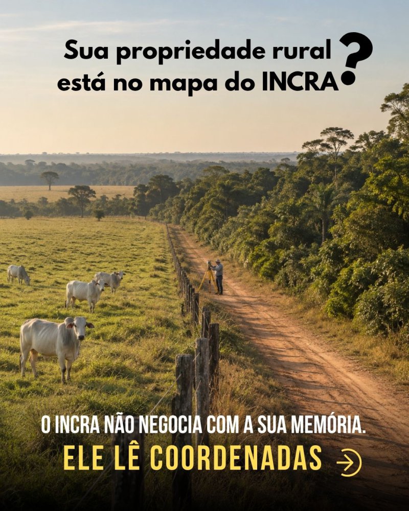Sua propriedade rural está no mapa do INCRA?  Desde a Lei Federal 10.267/01, a localização do imóvel rural precisa estar georreferenciada, com coordenadas precisas e vértices definidos. Não é detalhe burocrático: é o que permite ao INCRA reconhecer oficialmente onde a sua propriedade começa e termina.  Conteúdo  Campo Moderno, Topografia ,Agrimensura ,CampoModerno ,Precisão ,ImóveisRurais, levantamento topográfico, topografia planimétrica, topografia planialtimétrica, georreferenciamento INCRA, regularização de imóveis, licenciamento ambiental, loteamento urbano, loteamento rural, imagem de satélite, projeto de irrigação, projeto de drenagem, venda de fazenda, agrimensura, levantamento cadastral, SIGEF, CAR, ITR, CCIR, desmembramento de terreno, remembramento, usucapião extrajudicial, demarcação de divisa, retificação de área, consultoria fundiária, due diligence rural, monitoramento de APP, topografia com drone, fotogrametria, cálculo de volume, terraplenagem, locação de obra, regularização fundiária, escritura de imóvel rural, georreferenciamento urbano, cadastro ambiental rural, conflito de divisa, compra de fazenda, venda de área rural, projeto de saneamento, drenagem industrial, topografia para usina solar, regularização de condomínio rural, assessoria técnica rural, perícia agrícola, mapeamento georreferenciado, regularização de loteamento, segurança jurídica imóveis, valorização de imóveis rurais, terraplanagem, medição de terras, consultoria ambiental, gestão de propriedades rurais, engenharia agrícola, topografia de precisão, agrimensor, engenharia florestal, geoprocessamento, sensoriamento remoto, regularização de chácara, compra e venda de terras, investimento rural, patrimônio rural, documentação imóvel rural, memorial descritivo, georreferenciamento obrigatório, limites de propriedade, análise de viabilidade loteamento, regularização de área, posse de terra, propriedade rural regularizada, escritura pública de imóvel, laudo técnico de imóvel, perícia topográfica, mapeamento rural, controle de área rural, manejo de solo, preservação ambiental, APP mapeada, laudo de confrontação, regularização de gleba, certificação INCRA, cadastro de imóveis, medição de glebas, consultoria INCRA, regularização de situação fundiária, imóvel rural documentado, terras no Brasil, mercado de terras, compra segura de fazenda, venda de gleba, topografia rural, engenharia rural, projetos de infraestrutura rural, drenagem agrícola, irrigação de precisão, análise de solo, manejo hídrico, economia rural, produtividade agrícola, segurança fundiária, gestão de áreas rurais, mapeamento de propriedades, avaliação de terras, consultoria de terras, regularização de pastagem, projeto de conservação de solo, loteamento de chácaras, georreferenciamento de lotes, medição de área de preservação, análise de imagem de satélite, regularização de área urbana, projeto de loteamento aprovado, escritura de gleba, contrato de compra e venda de terra, regularização de situação de terra, laudo de área, memorial de confrontação, certificação de área, topografia de loteamento, mapeamento de divisa, projeto de acesso rural, estrada rural, escoamento de águas pluviais Campo Moderno  Ribeirão Preto