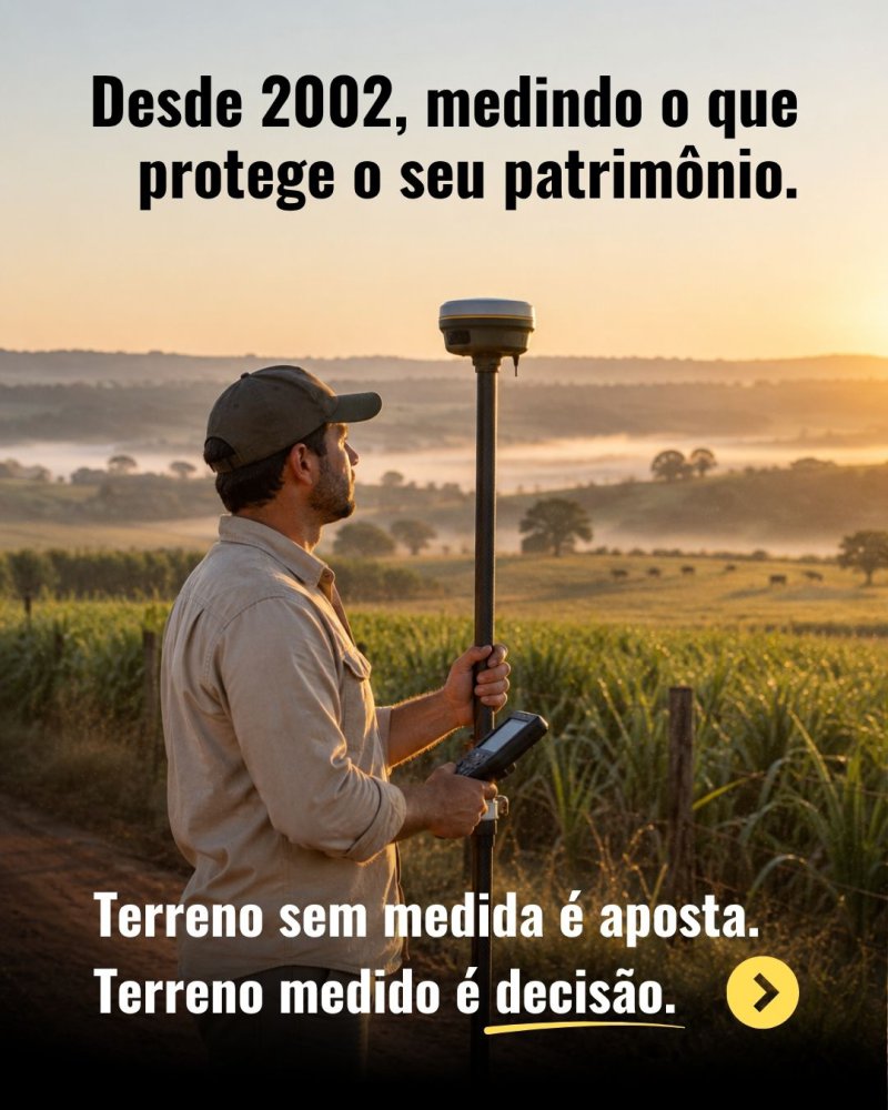 Terreno sem medida é aposta. Terreno medido é decisão.